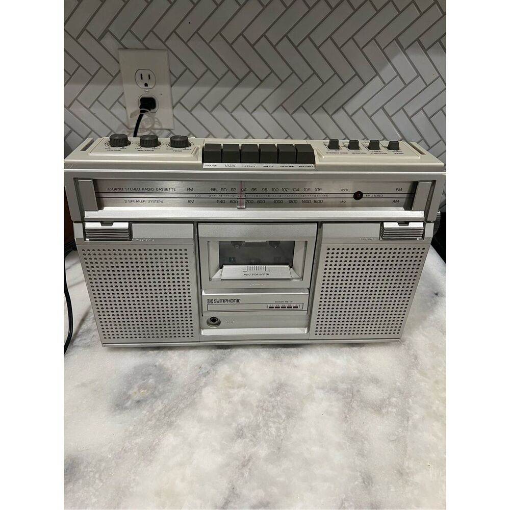 Vintage Symphonic PRC-501 AM/FM Cassette Boombox Radio Recorder - Works